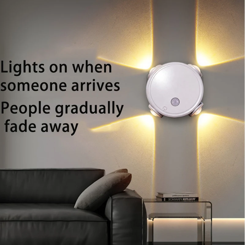 

Новый магнитный настенный светильник с зарядкой, ночник, интеллектуальный светильник с датчиком присутствия человека, самоклеящийся, неперфорированный, Hill, кошачий глаз, четыре отверстия