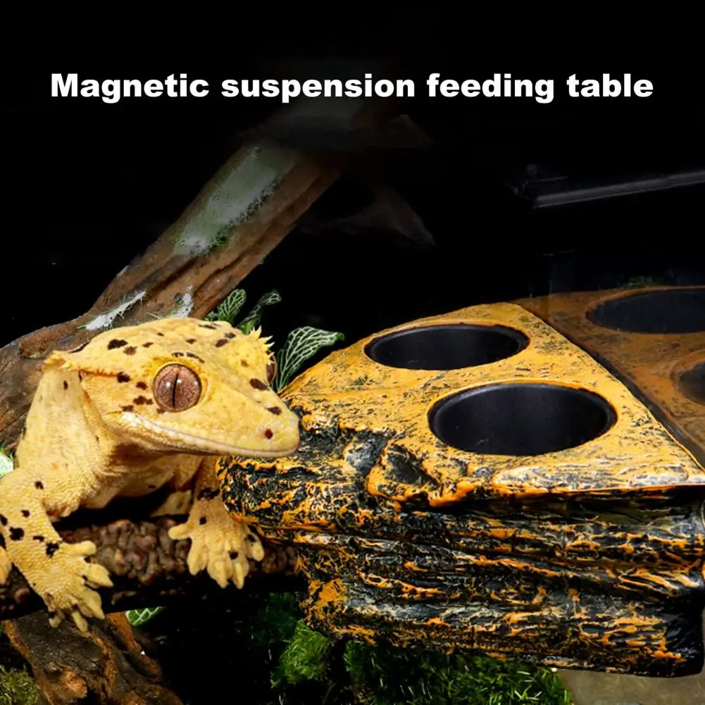 Magnetic Reptile Feeding Ledge Hanging Animals Food Water Dish Levitation Feeding Bowl for Gecko Lizards Tree Frogs Chameleons