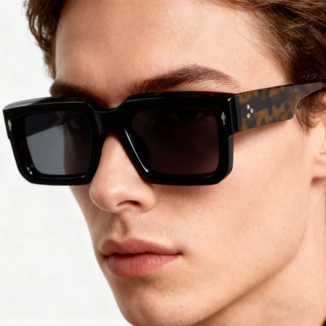 

New Men Sunglasses Fashion Luxury Brand Retro High Quality Thick Acetate Square UV400 Outdoor Travel Driving Men Sun Glasses