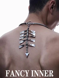2024 New Punk Necklace Skeleton Centipede Titanium Steel Cool Unisex Cyberpunk Choker for Women Men Jewelry Couple