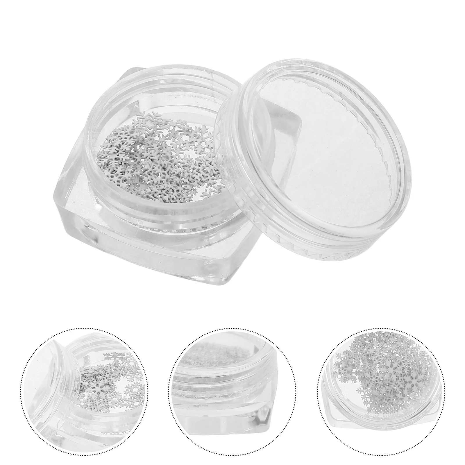 

6 коробок мини-снежинок, белые блестящие блестки для ногтей для маникюра своими руками, праздничного ремесленного декора - крошечные украшения в виде снежинок для