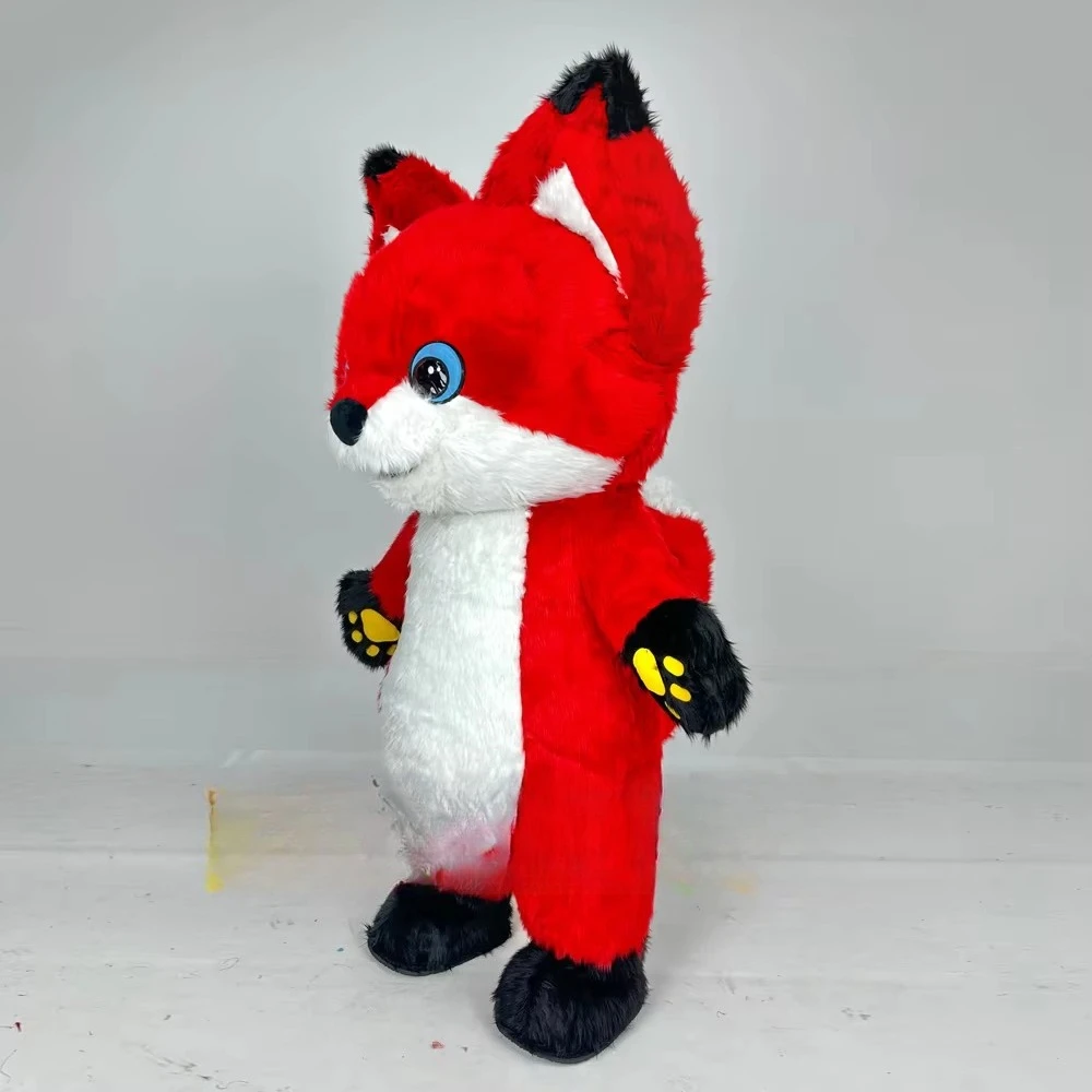 ชุดมาสคอตไลน่าเบลล์จากมินิโซ แบบเป่าลม รูปสุนัขจิ้งจอกสีแดง สำหรับเล่นบทบาทสมมติ ชุดเป่าลมสำหรับผู้ใหญ่ ชุดแฟนซีสำหรับงานปาร์ตี้ฮาโลวีน