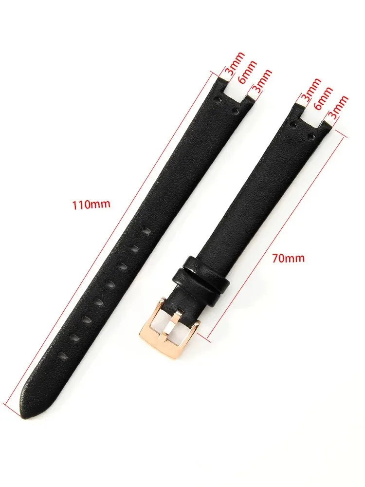 Genuine Leather Durable Waterproof Watch Band Women for Anne Klein  AK 2156 2157 Ak2618rgbk Replace Original Watch Strap