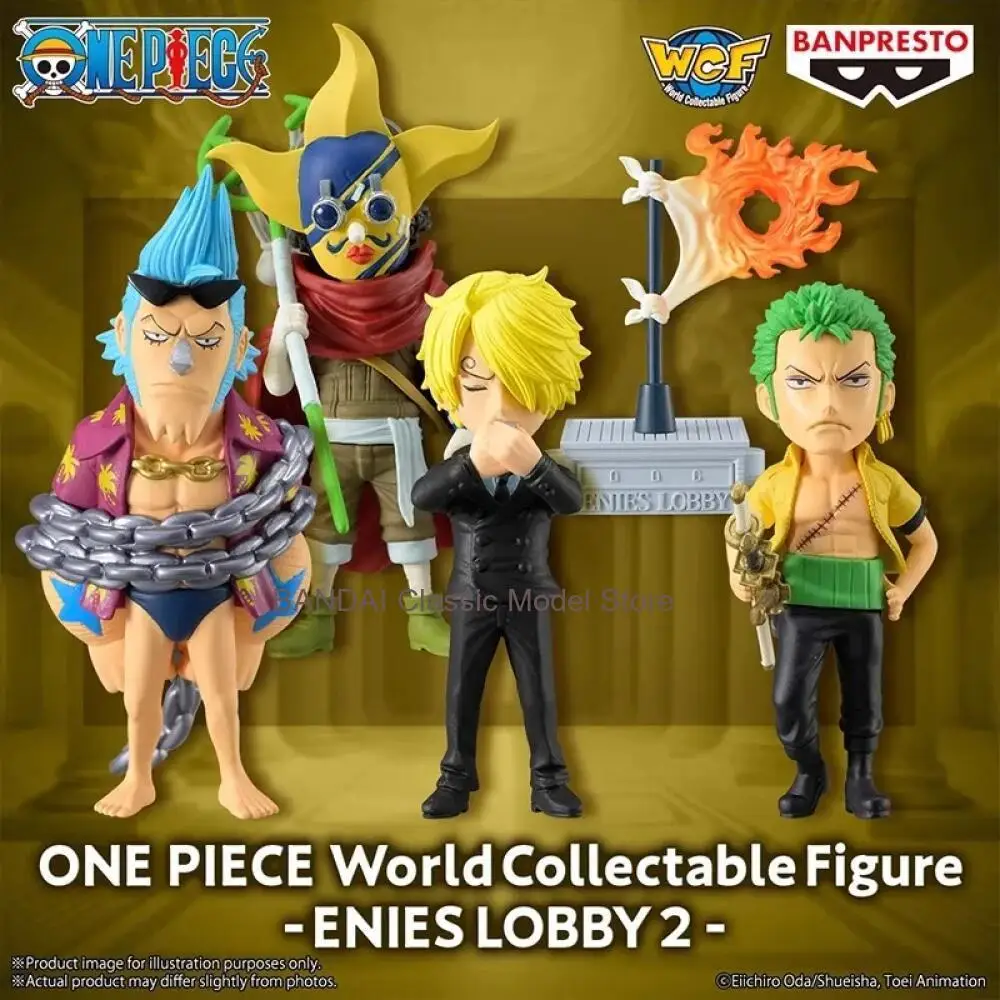 Bandai Genuine One Piece Figure Toys WCF World Collectable Figure ENIES LOBBY Luffy Robin Spandam Usopp Anime Model Decoration
