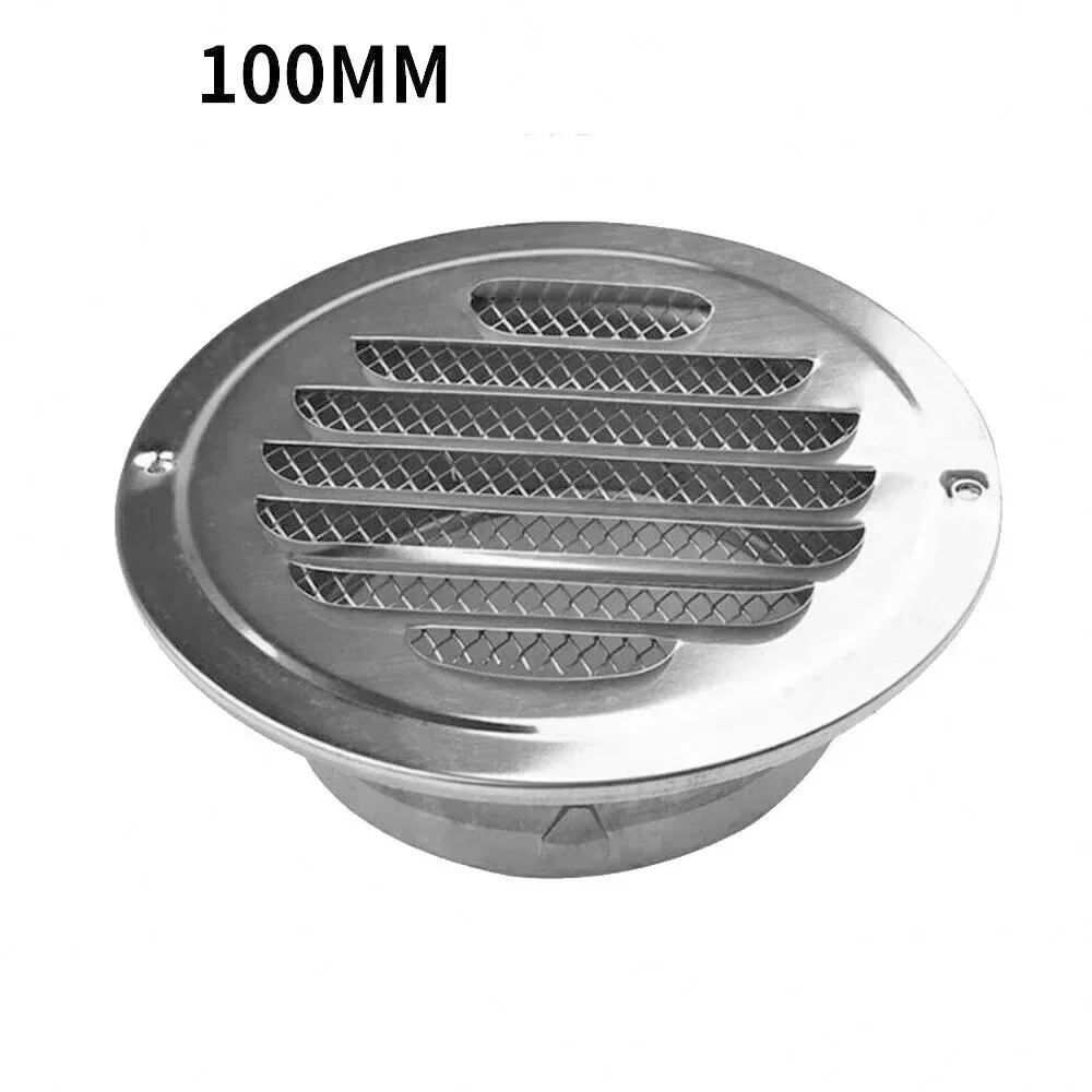 1PC Flat Round Air Vent Grill Metal Cover Circle Ducting Ventilation ⌀80mm/100mm Home Improvement Vents