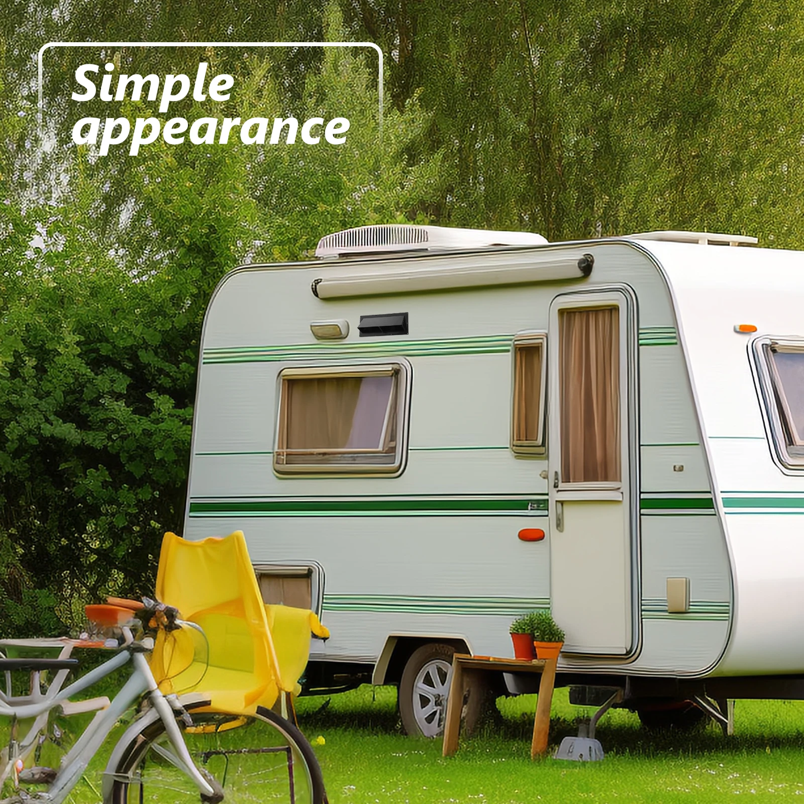 

Black RV Exhaust Vent Camper Air Outlet Cover Soffit Trailer Wind Replacement Parts Vents Efficient Easy Install Durable