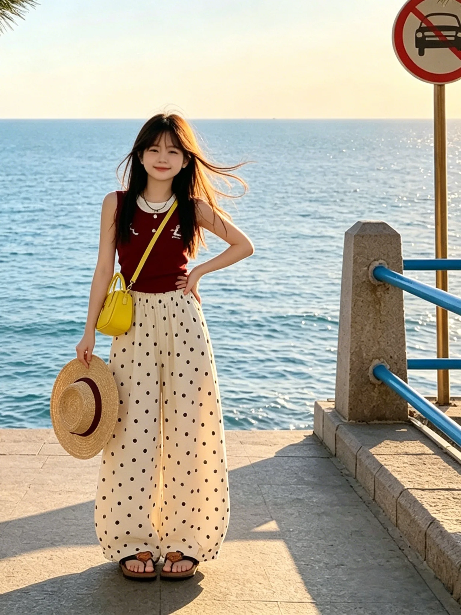 girls-summer-outfit-set-polka-dot-mosquito-proof-two-piece-suit-for-middle-school-and-big-children-casual-style-all-cotton-ma