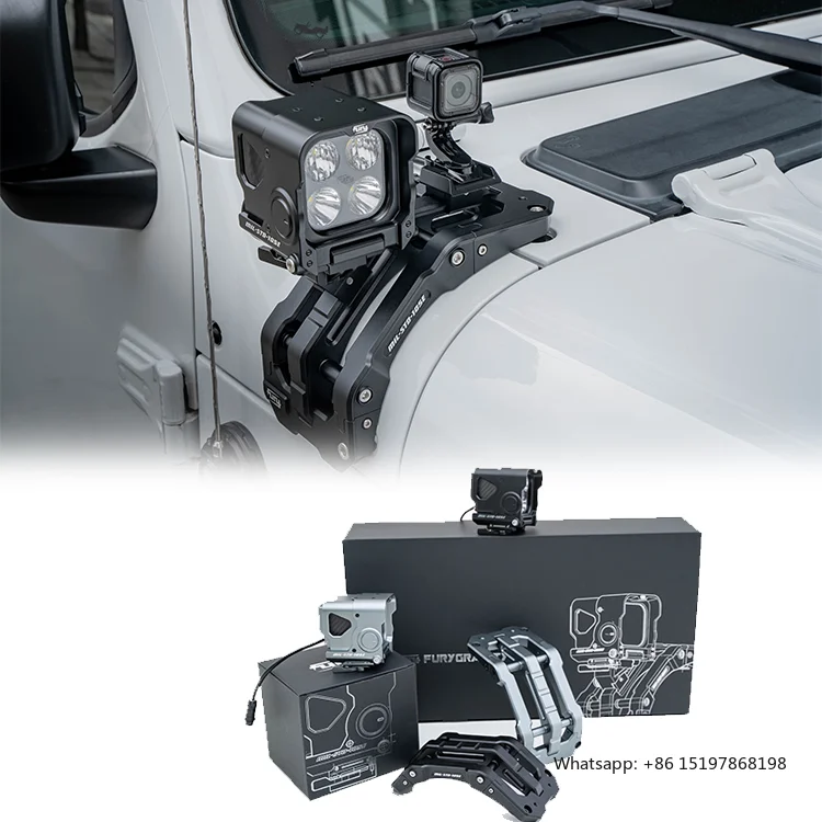 

Fury 2018+ Aluminum Alloy&Carbon Fiber A-pillar Bracket Handle Integrated Lighting System for Jeep wrangler JL
