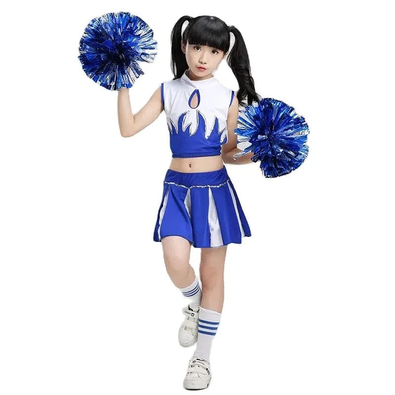Kids Girls Boy Cheerleader Costume School Child Cheer Women Outfit for Carnival Party Halloween Cosplay Dress Up Clothes