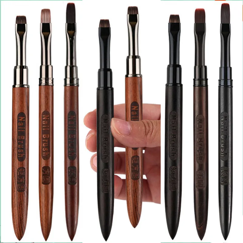 1/2 قطعة خشب الصندل هلام اللوحة فرشاة مسمار الفن ل هلام تلميح تمديد الاكريليك منشئ ملحق مسمار فُرش رسم هلام فرشاة الأظافر #6