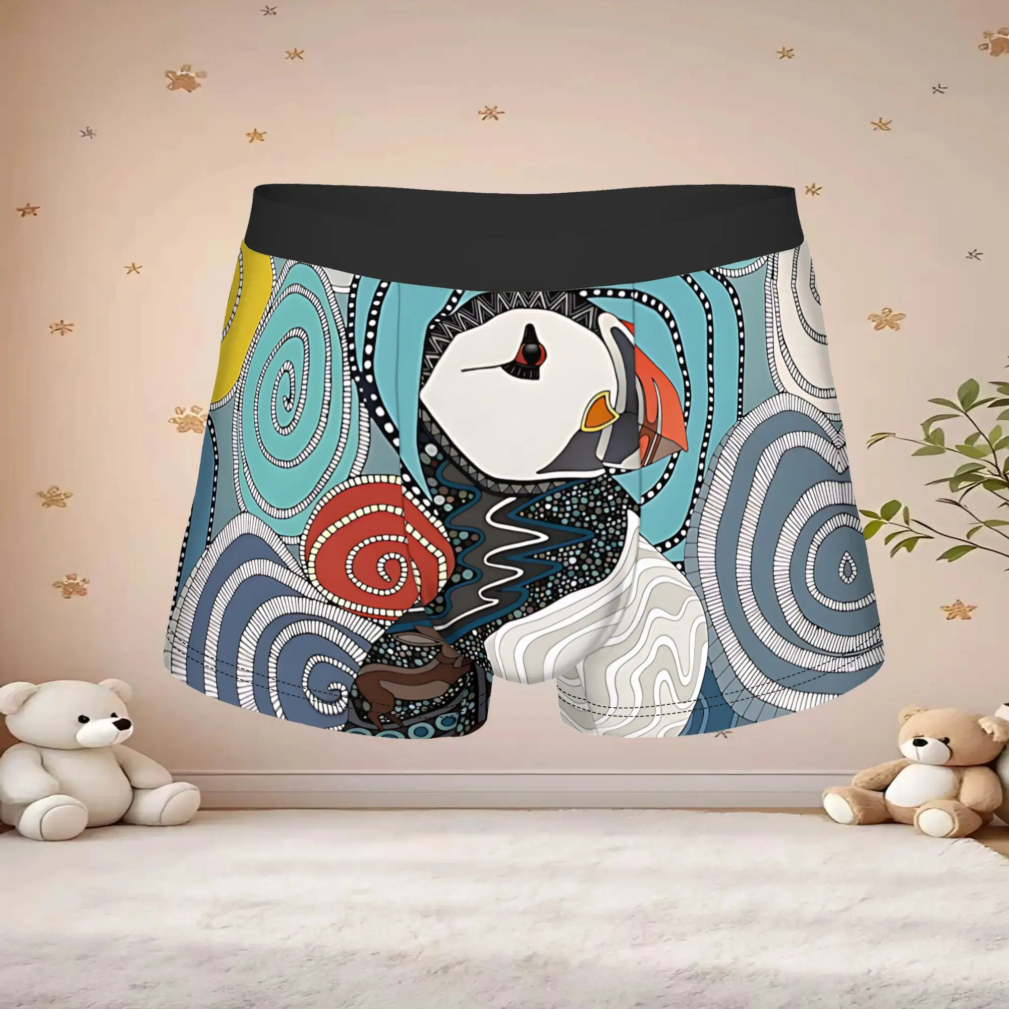 1pc Popular Cornwall Puffin boxers  Novelty Panties Men's Underwear Ventilate Shorts Boxer Briefs