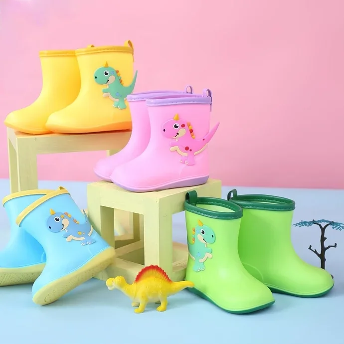 Rain Boots Kids Boy Cute Duck Waterproof Light and Handy Water Toddler Shoes for Girls Children Yellow Rain Boots for Rainy Day