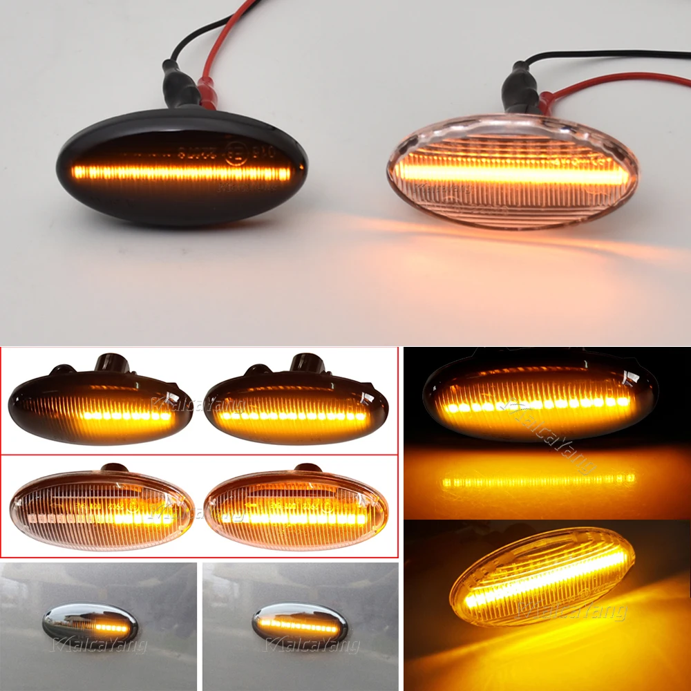 2Pcs LED Dynamic Side Marker Turn Signal Light Sequential Blinker Lamp Emark For Mazda 2/Demio 3/Alexa 5 / Premacy BT-50 MPV