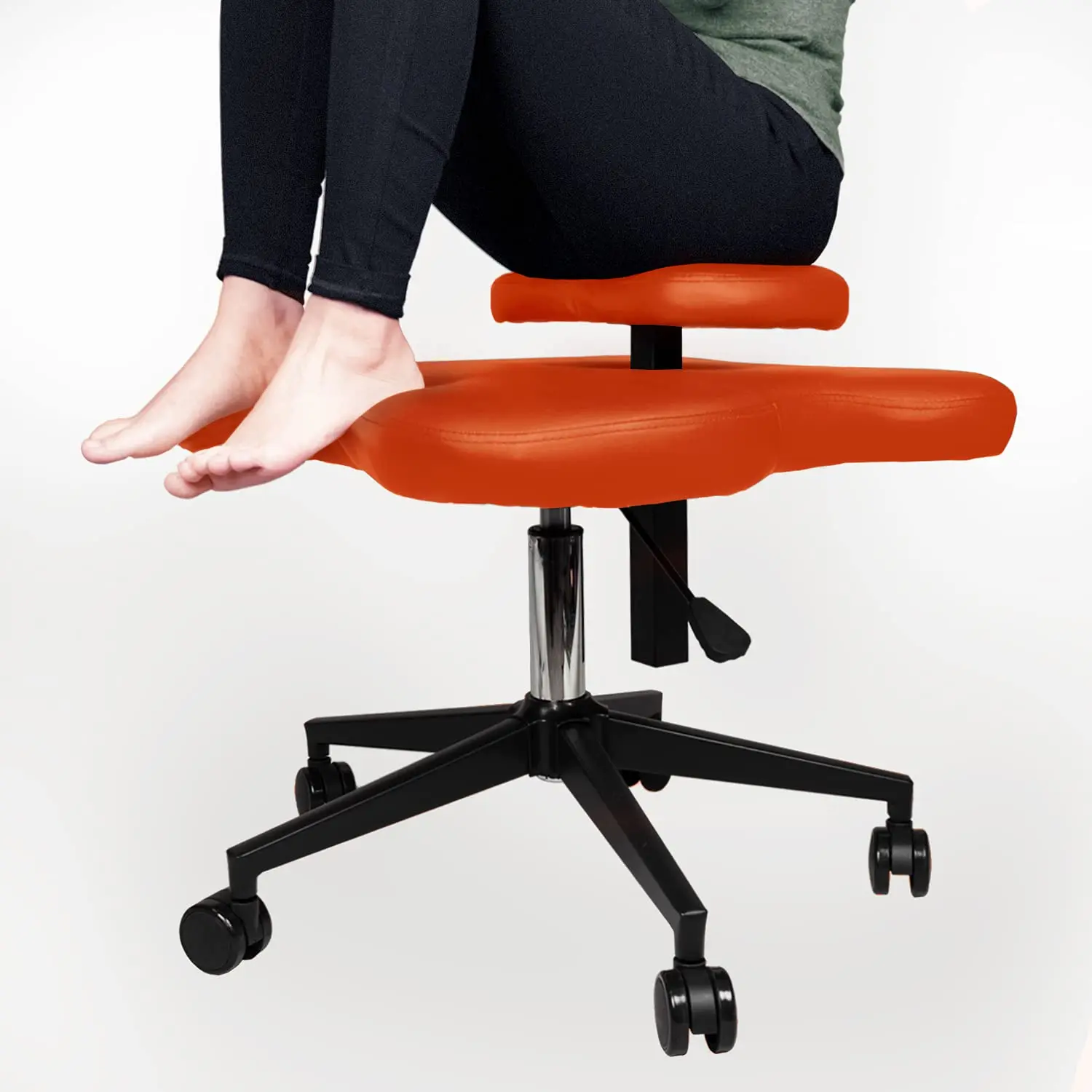 Meditation Chair,Cross Legged Kneeling Chair for Ergonomic Posture Corrective Seat (Orange) (211)