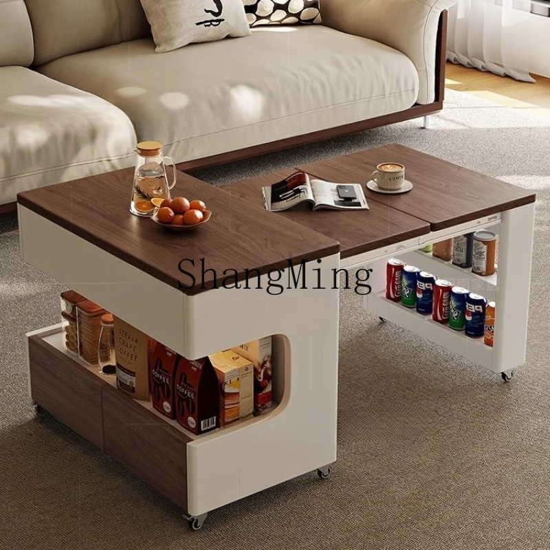 

ZYY living room small apartment sofa side table removable household folding retractable multi-functional small table