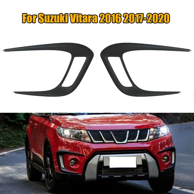 Car Front Fog Light Cover Grill Daytime Running Lamp Frame Trim ABS Decorative Sticker Accessories For Suzuki Vitara 2016-2020