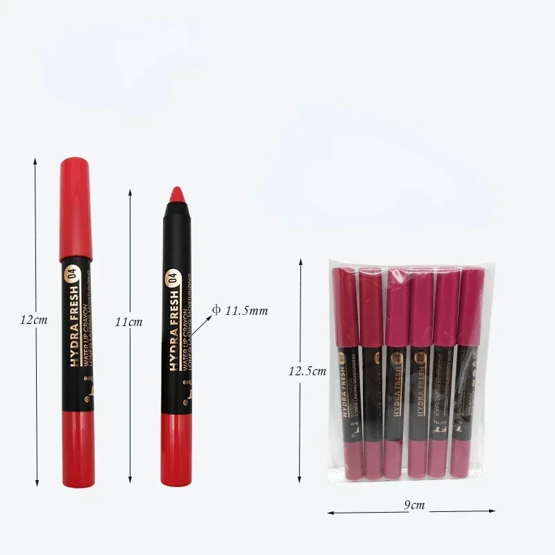 Matte Velvet Lipstick Pencil Waterproof Long Lasting Sexy Red Lip Sticks Non-Stick Cup Makeup Lip Tint Pencil Cosmetics 9 Colors