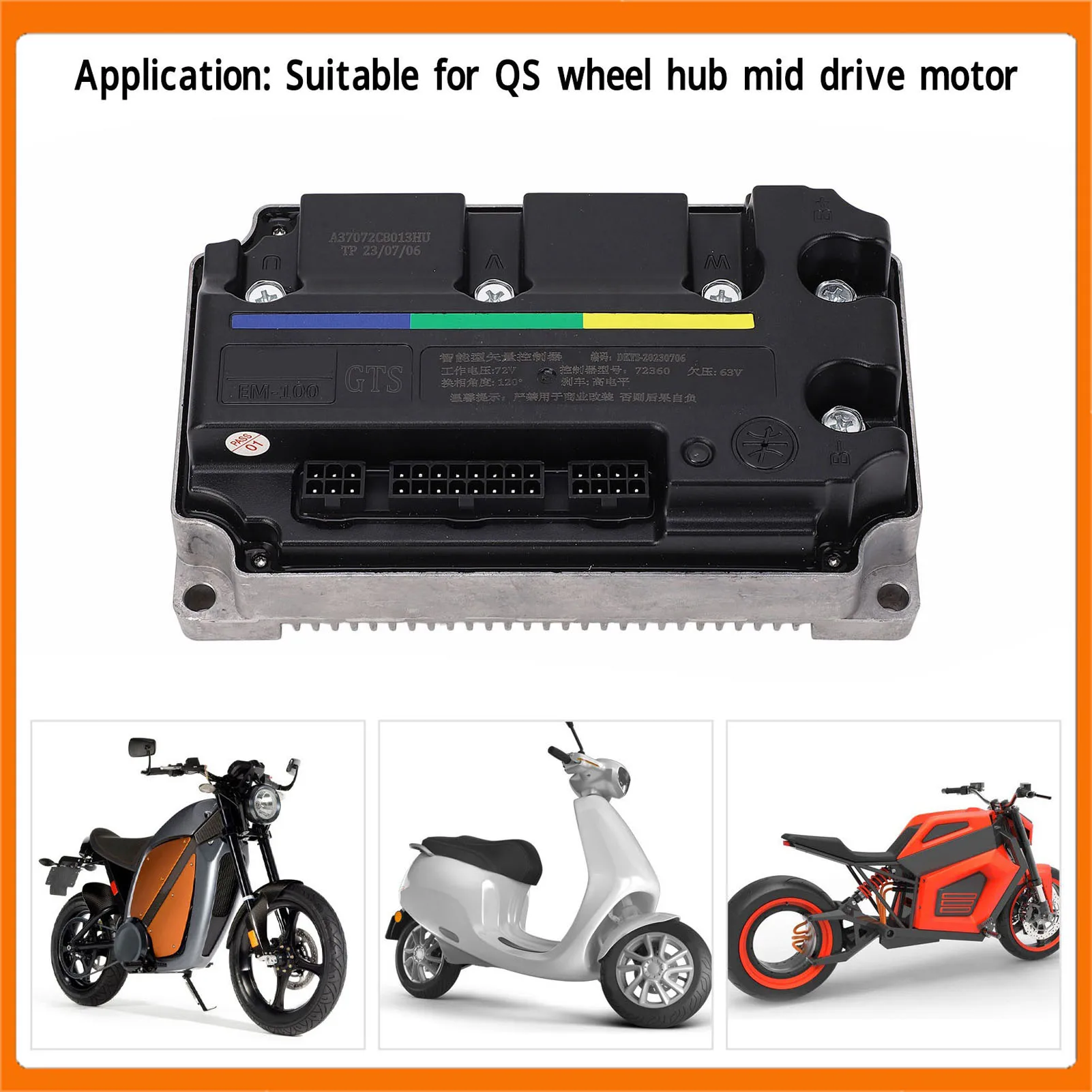 

Motor ECU Sine Controller ECU Sine Controller IP67 Low Noise Programmable Controller Fit for QS Wheel Hub Mid Drive Motor