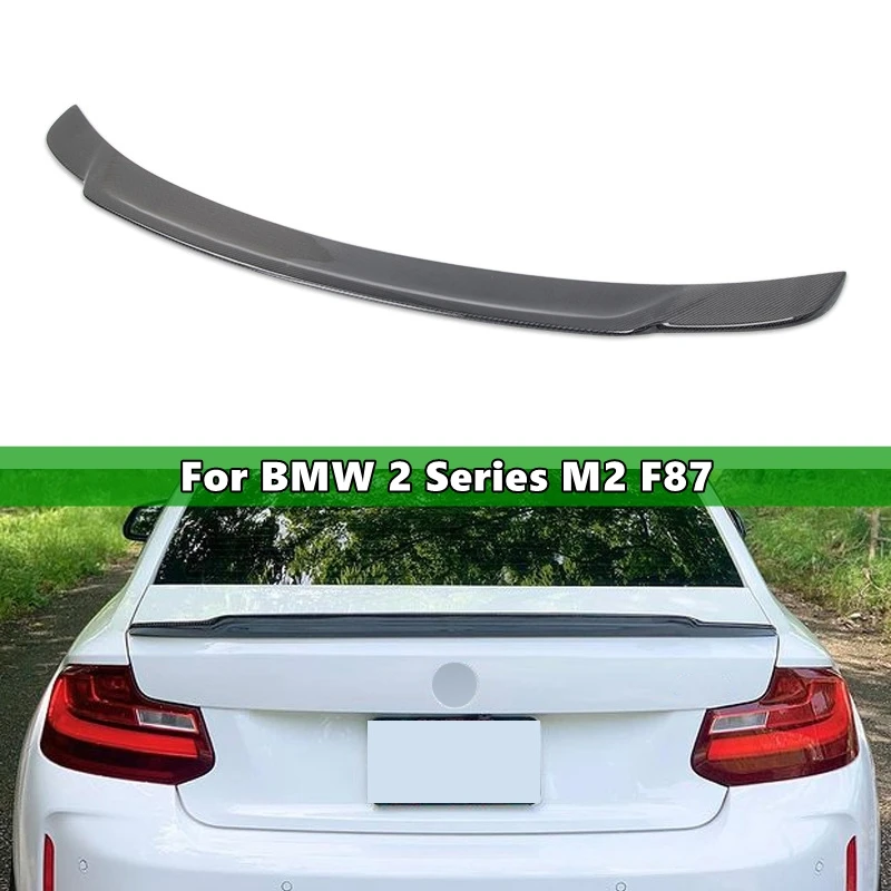 

1Pcs Real Carbon Fiber Car Rear Trunk Deck Spoiler Car Tail Wing For BMW 2 Series M2 F87 Car Accessories