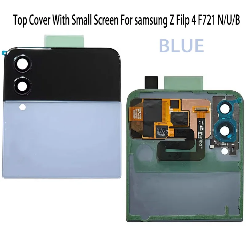 Coperchio posteriore in vetro custodia per porta posteriore con piccola sostituzione dello schermo esterno LCD per Samsung Galaxy Z Flip 4 F721 N/U/B