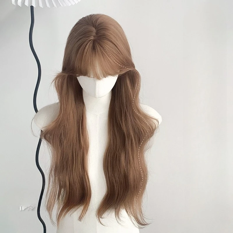 

Wig women's new craftsmanship natural simulation full head cover wig lazy wind advanced sense daily versatile