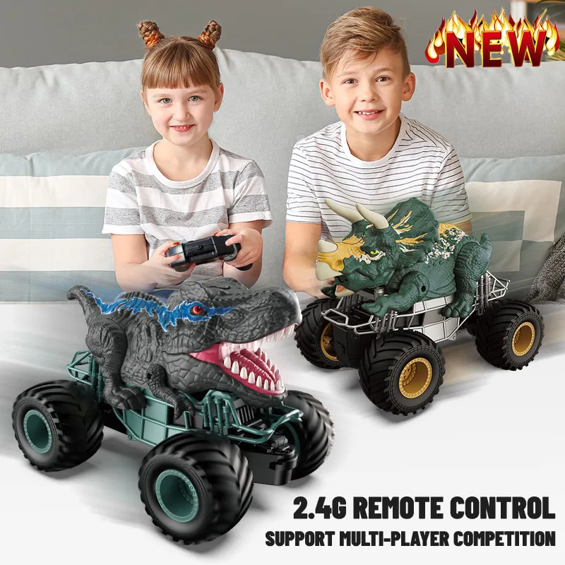 2023 Nieuwe Dinosaurus Afstandsbediening Voertuig Spuiten Stuntvoertuig All Terrain Rc Auto Geschikt Voor Wegen En Graslanden