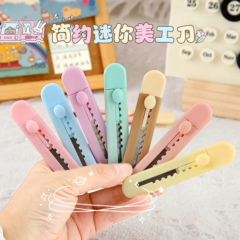 Wholesale Utility Knife Candy Color Mini Portable Utility Knives Box Paper Cutter Tool Office School Stationery Supplies Gift