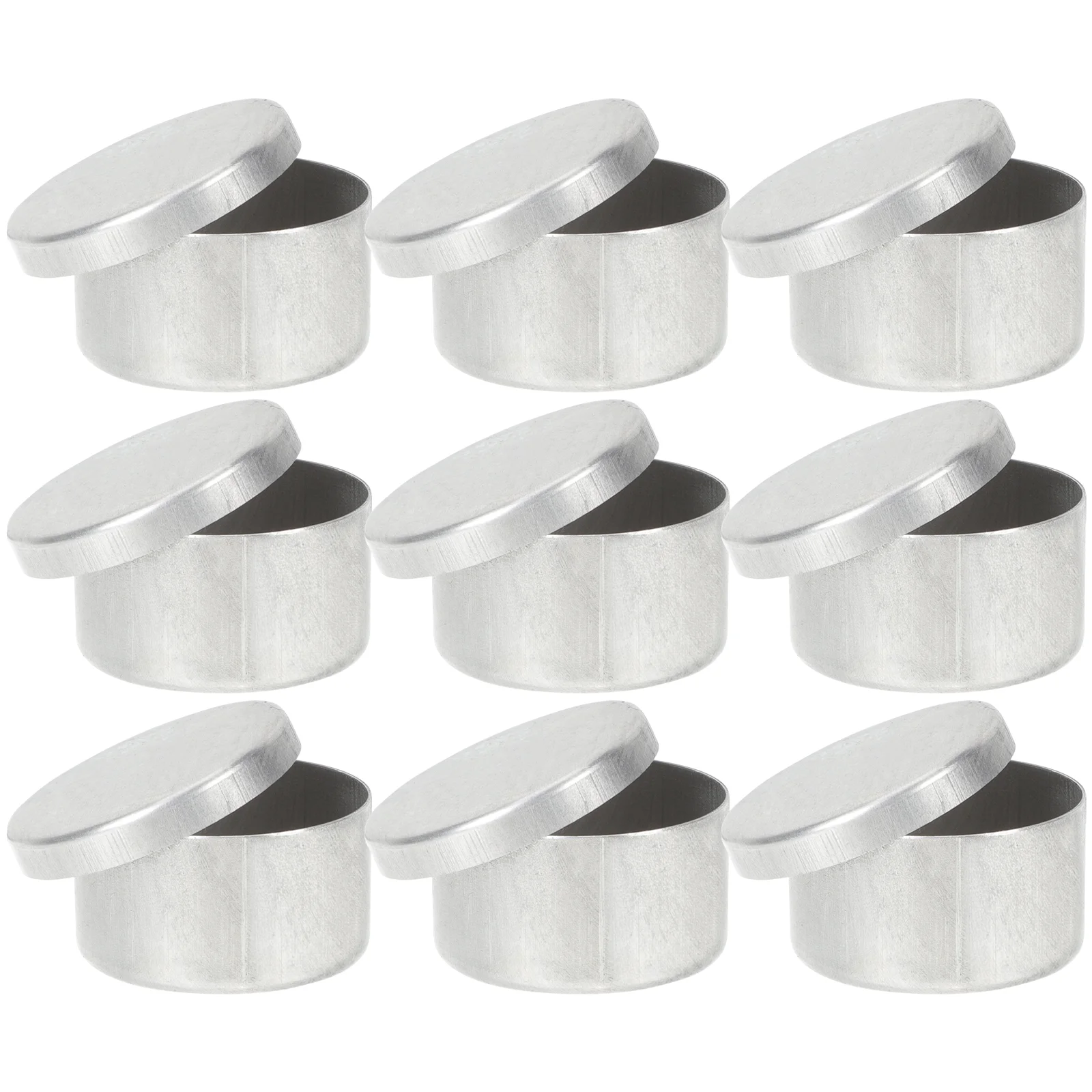 

9 Pcs Soil Sampling Box Storage Containers Food with Lids Mini Sample Round Empty Can Aluminum Metal Tin Cans Travel