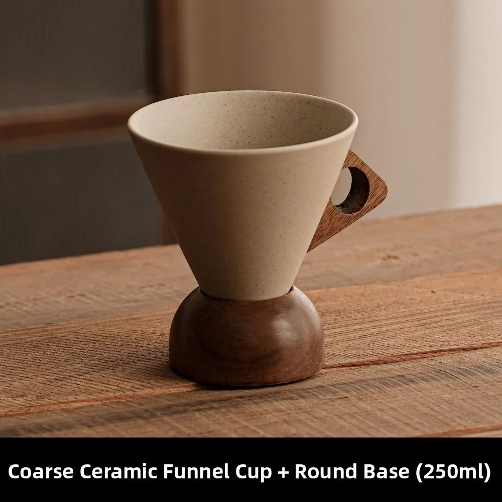 New Vintage Ceramic Coffee Mug with Base Coffee Table Decorative Ornament Creative Home Mug Funnel Americano Latte Cup