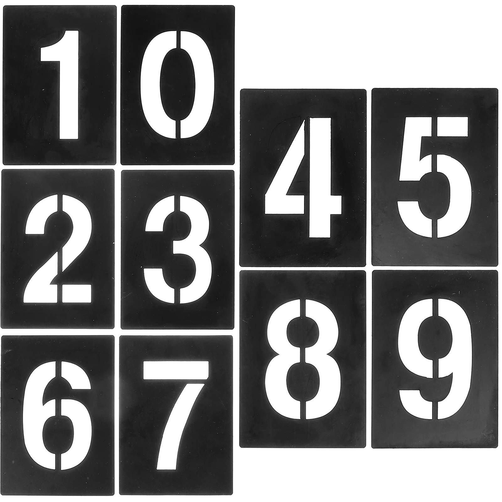 

1 set Reusable PVC Number Stencils 0- Template for Painting Black Numbers Spray 10cm High 05mm Thick Wood Chalk Acrylic