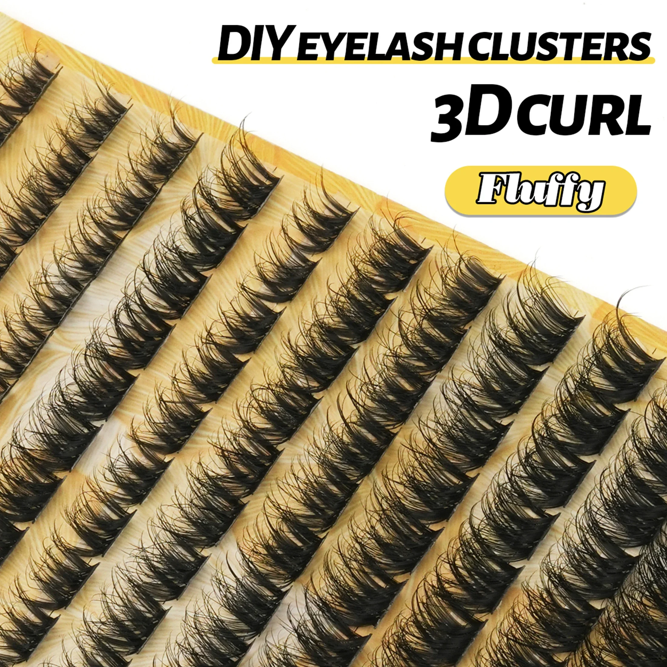 Multi‑Row Large Pack DIY Cluster Individual Lashes Length Faux Mink Thick Voluminous Reusable False Eyelashes for Home  Makeup
