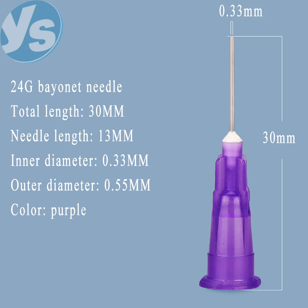 YS قاعدة بلاستيكية حربة إبرة الطول الإجمالي 43 مللي متر طول الأنبوب 25 مللي متر حقنة صناعية آلة الاستغناء التجريبي إبرة مسطحة #2