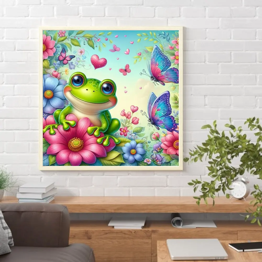 

Алмазная картина Семейная фея Пыль Алмазная точка Художественный цветок Милая лягушка Кристалл Смола Мозаика Набор для рисования AB Дрель Набор для вышивки крестом