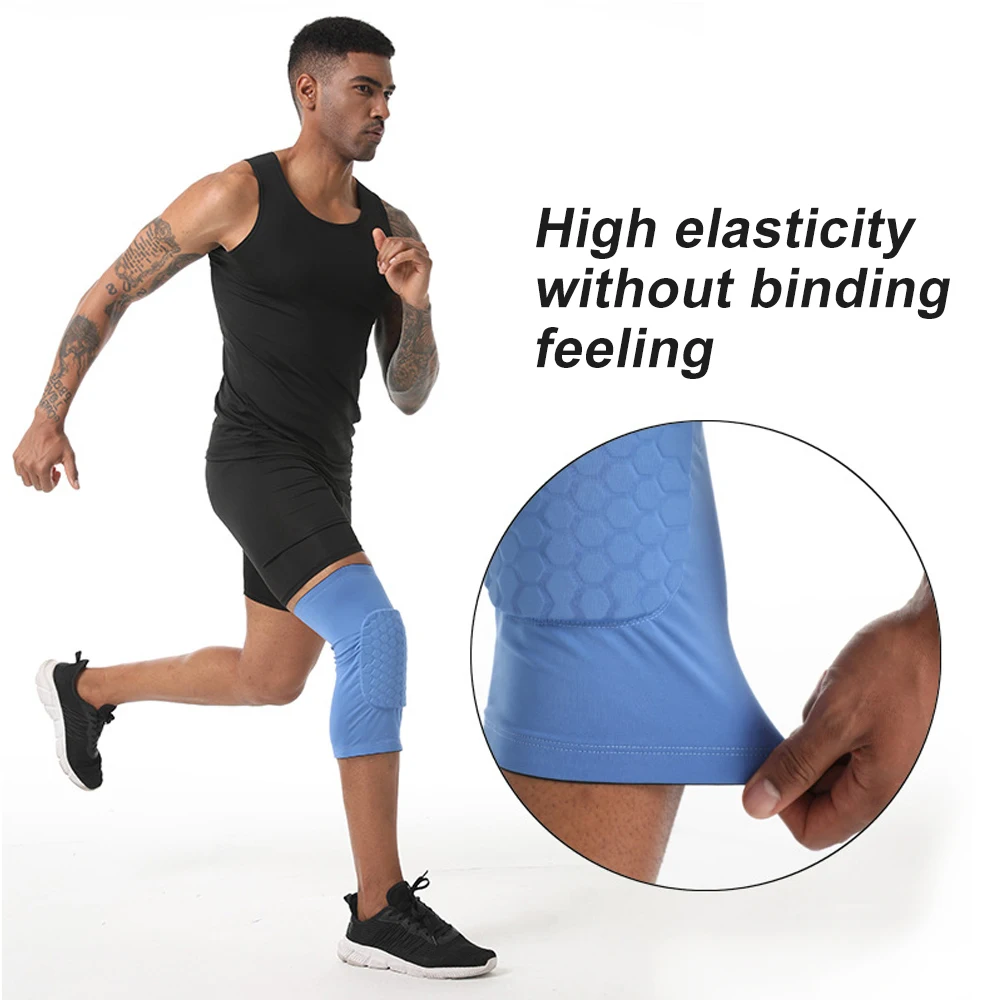 1Pcs Knee Pads Honeycomb Short Knee Support for Youth Adults,Basketball Knee Guard Knee Brace Compression Sleeve for Bike Sports