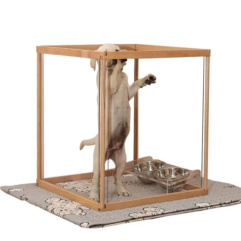 Heavy Duty Acrylic Aluminum Pet House Transparent Removable Safety Indoor Cat Dog Kennel Large Fence Supplies