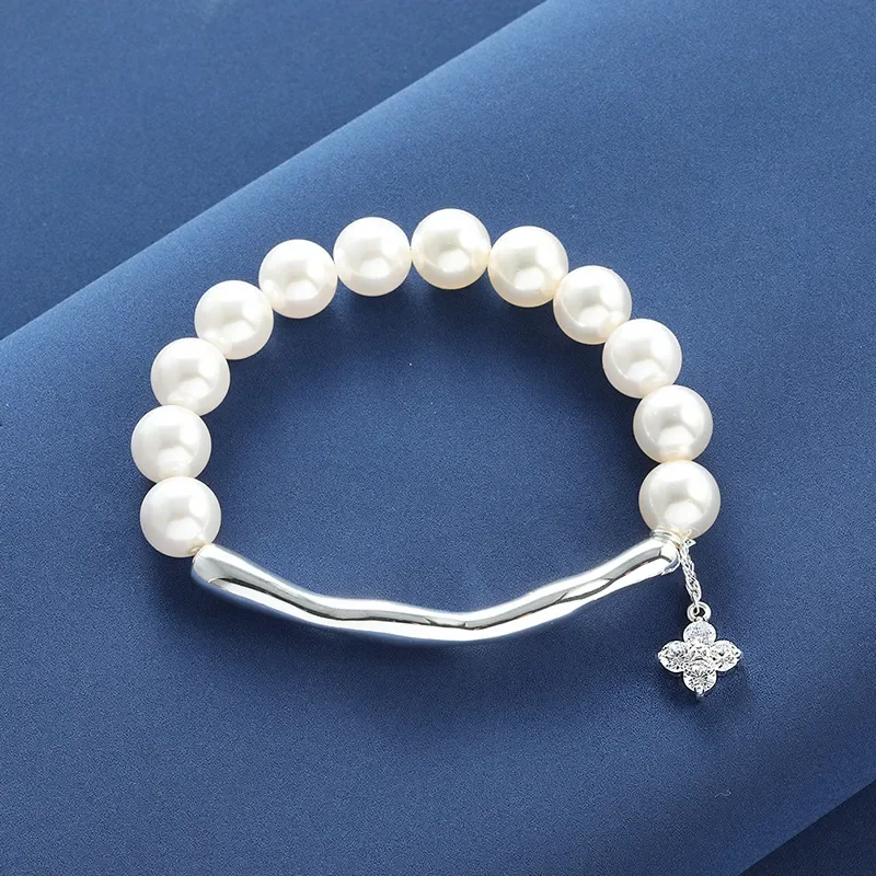 Shijia Jewelry Pearl Bamboo Snake Bone Bracelet Necklace Set Cold Wind Spring and Summer Niche Design Clavicle Snake Bone