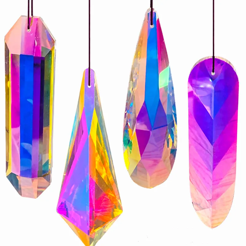 Top Quality 120mm AB Crystal Faceted Diy Window Suncatcher Ornament Glass Chandelier Light Lamp Pendant Christmas Romantic Decor