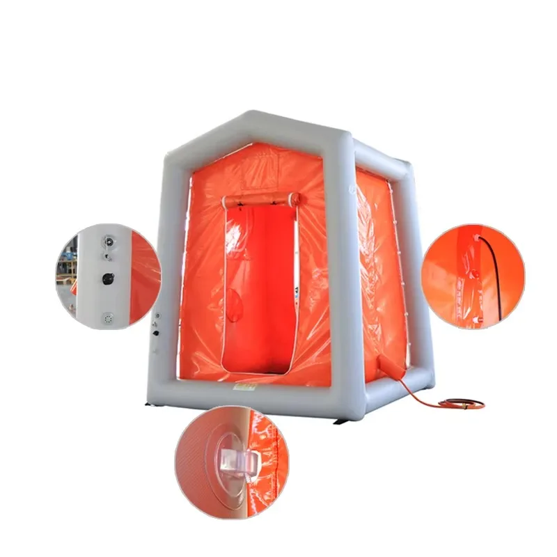 

2025 Factory Waterproof Windproof Airtight PVC Inflatable Tunnel Tent Reusable Easy Quick Install Decontamination Wet Mist Tent