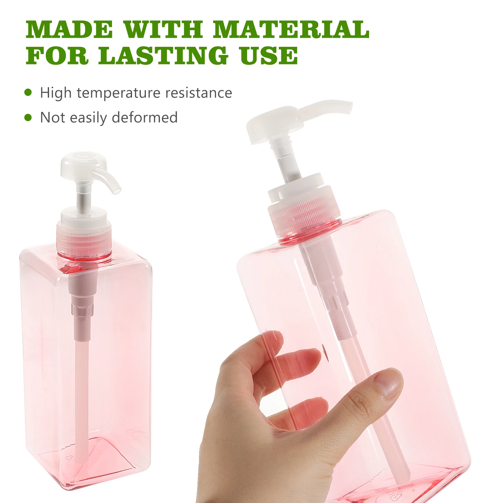 

650 Ml Bottle Pump Liquid Dispenser Square Container Reusable Bathroom Kitchen Liquid Bottle Hotel Accessories