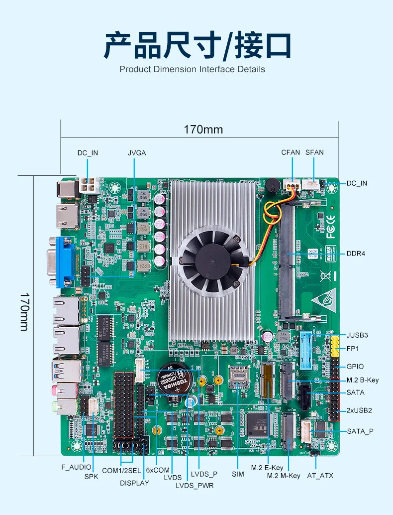 N100 N300 main board Mini ITX dual network port 6 strings, industrial control touch cash register advertising machine