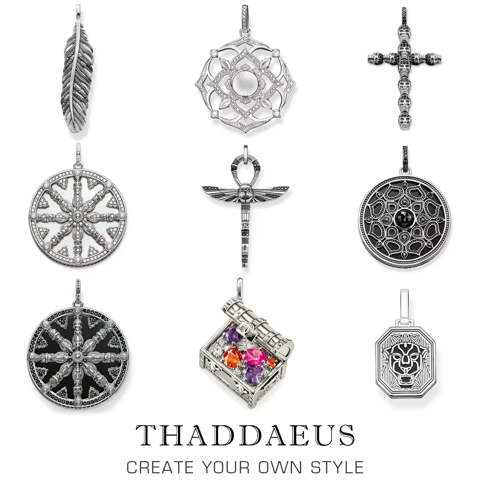 Pendant Skull Crown Cross of Life Ankh Scarab Karma Wheel Feather Lotus Tiger Maze Ethnic Lizard Jewelry Gift For  Woman Men