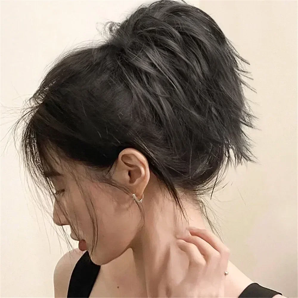 Fashion Y2K Synthetic Messy Hair Bun Fluffy Women Highlight Hair Accessories Hair Extensions Wig Claw Clip Rope in Hairpiece