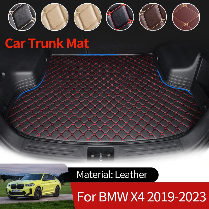 

for BMW X4 G02 2019~2023 Leather Car Boot Liner Cargo Leather Rear Trunk Mats Luggage FLoor Tray Waterproof Carpets Accessories