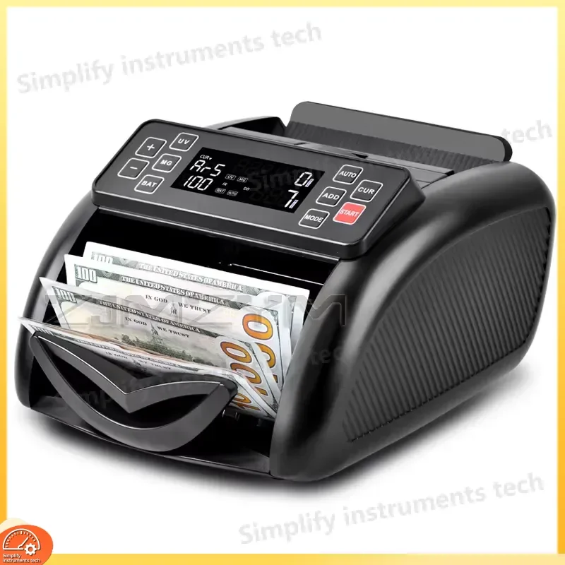 Multi-Currency Bill and Coin Counter for USD EUR GBP JPY CAD AUD CHF CNY with UV MG IR Detection for Business Office