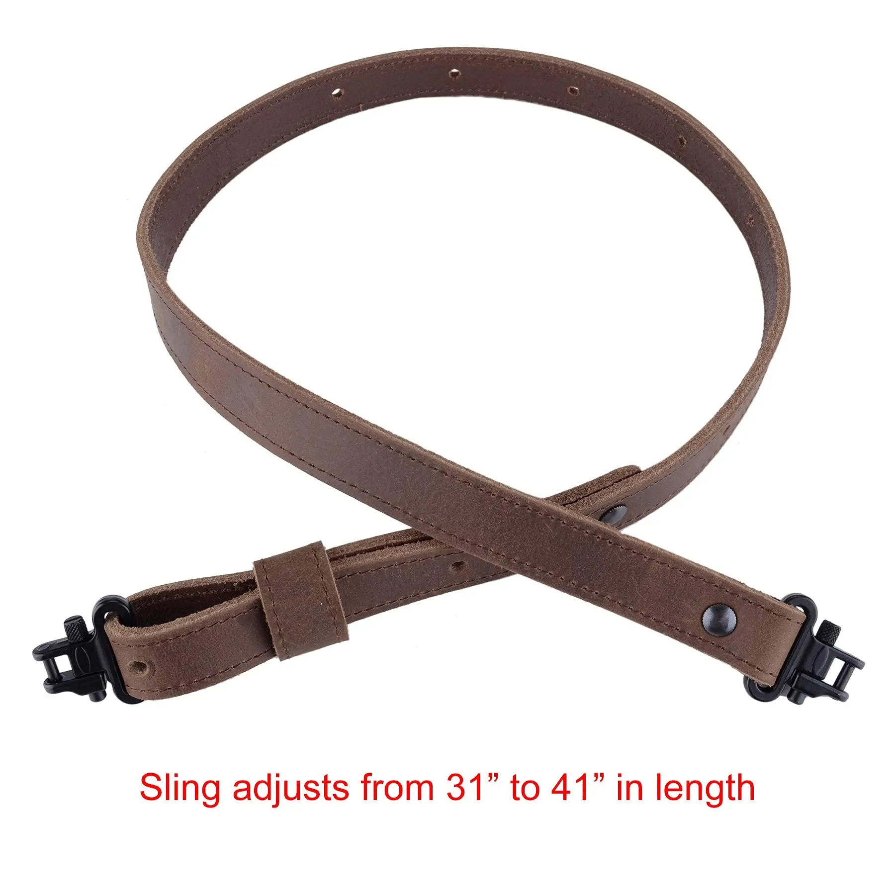 

Raiseek Rifle Gun Sling Buffalo Hide Leather with Mil-Spec Swivels,Durable Gun Strap, 1" Wide Metal Hardware