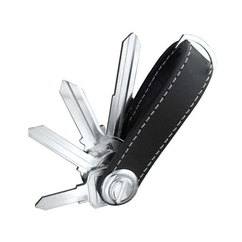 NEW Smart Leather Keychain Car Key Pouch Bag Case Wallet Holder Chain Key Wallet Ring Collector Housekeeper Pocket Key Organizer