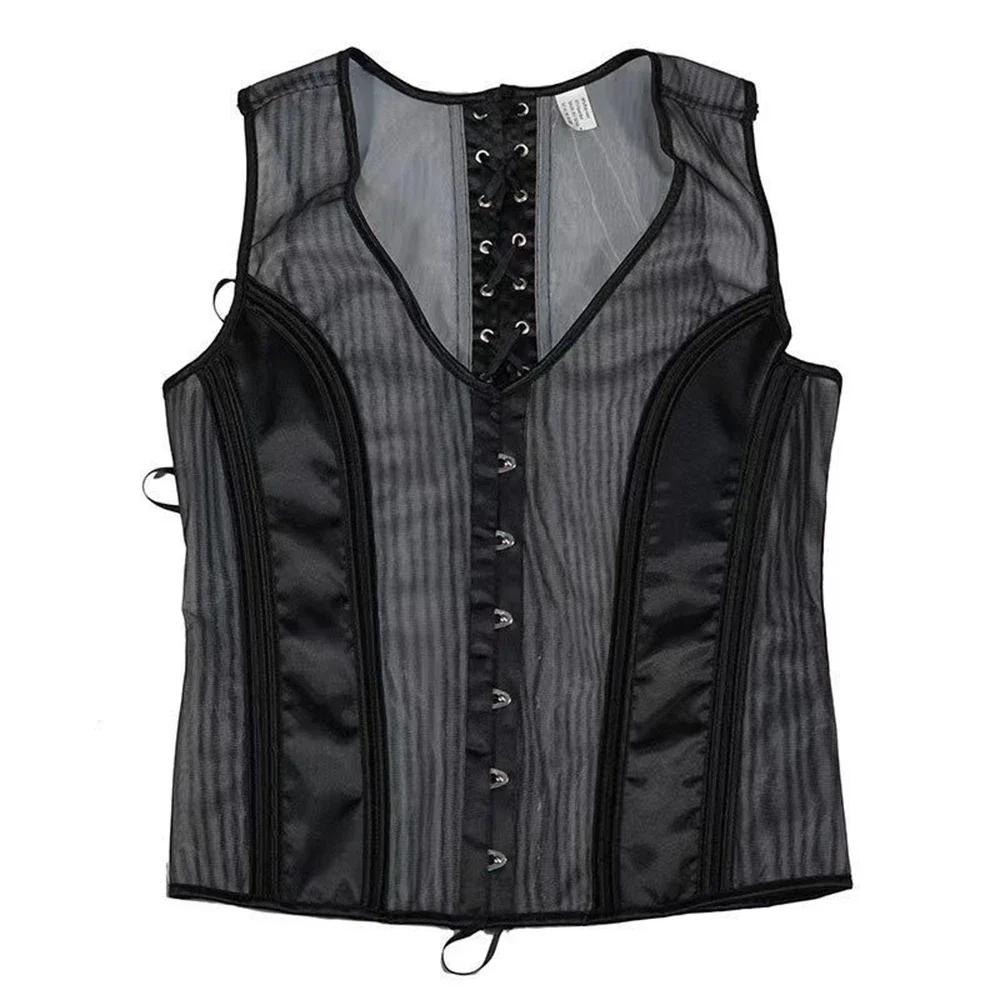 Mens Sexy Perspective Tight-Waisted Vest, Genderless Fashion Nightclub Temperament Youth Trendy Business Breathable Top Unisex