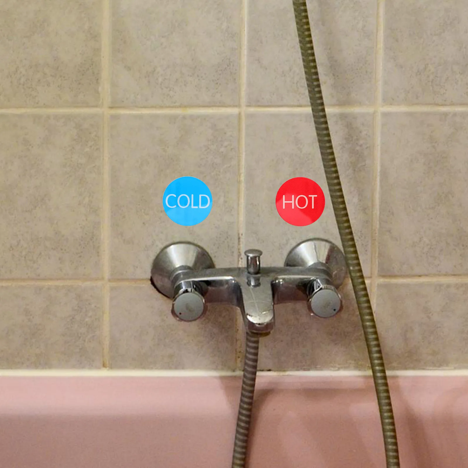 10 Pairs Hot Cold Water Stickers For Bathroom Kitchen Faucet Safety Signs Reusable Acrylic Labels Rustic Design Hotel Restaurant