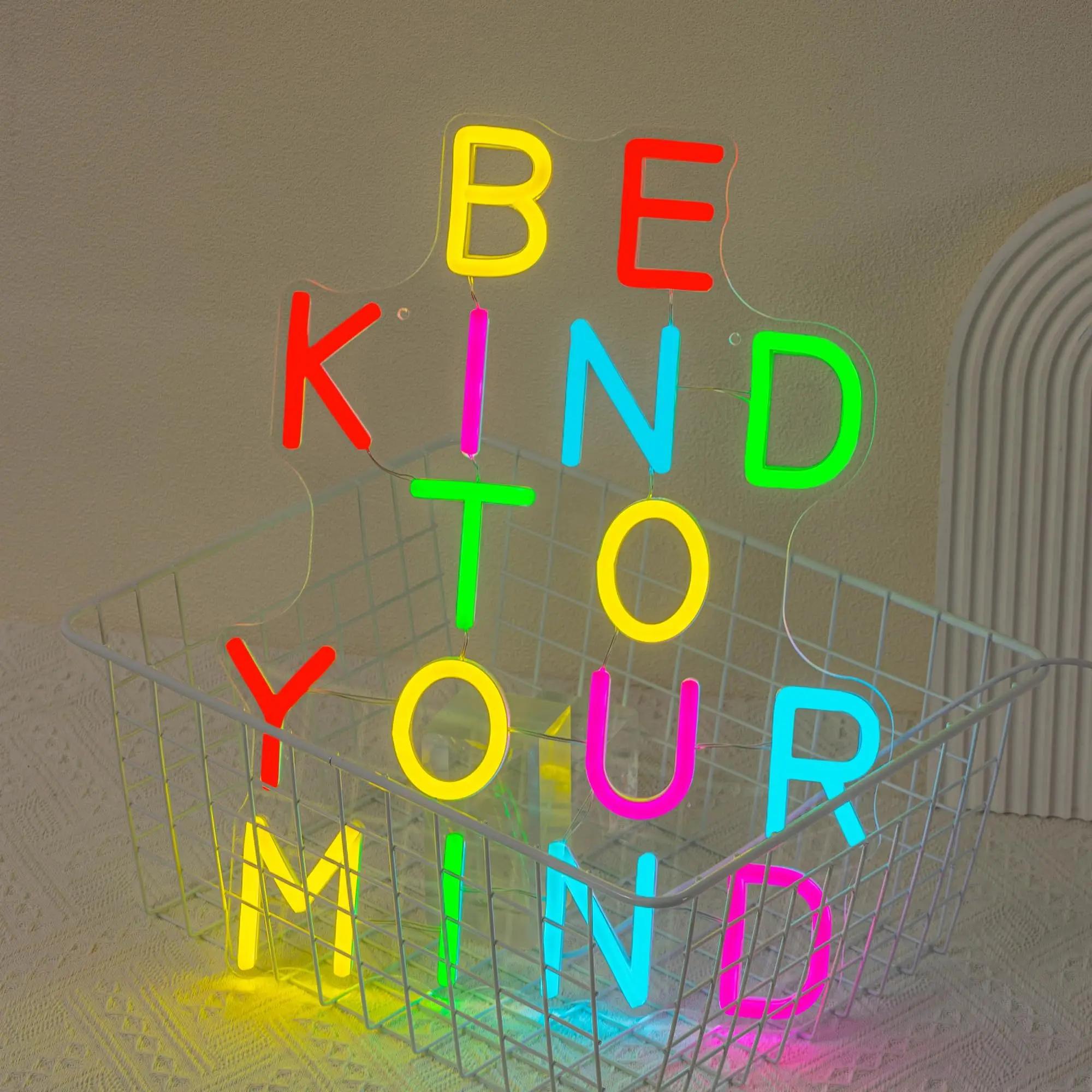 BE KIND TO YOUR MIND Neon, USB powered, with dimmer switch, suitable for bedroom, study, yoga room