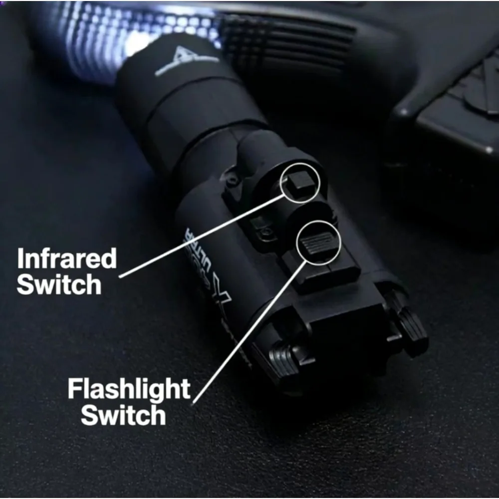 X400 Taschenlampe 100 Lumen LED Weißlicht Stroboskop Jagd- und Suchlampe Passend für 20mm Schiene – Detail 4